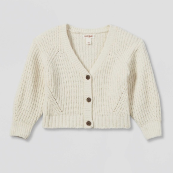 Cat & Jack Other - Cardigan Cat & Jack Cream sparkle Cardigan kids size XL 14-16